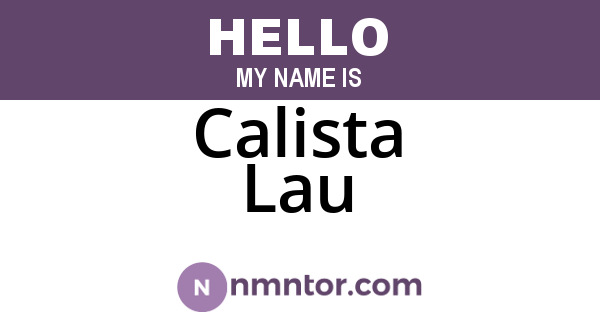 Calista Lau