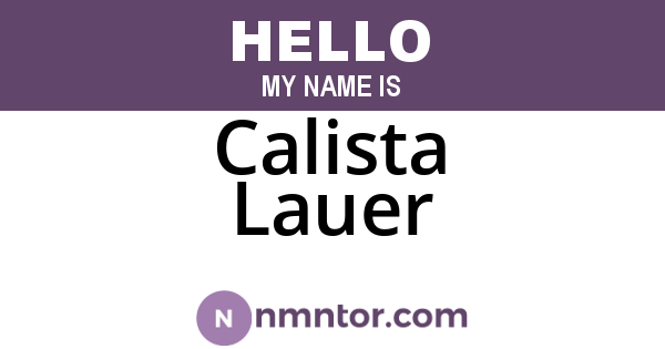 Calista Lauer