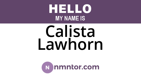 Calista Lawhorn