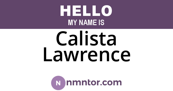 Calista Lawrence