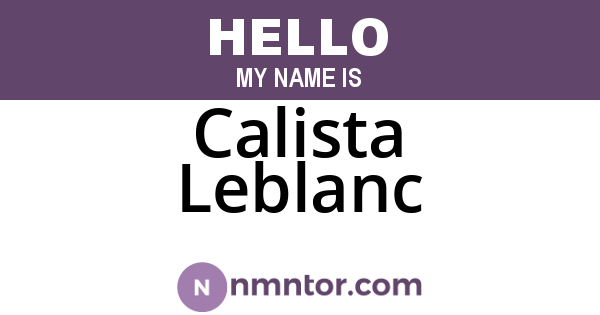 Calista Leblanc