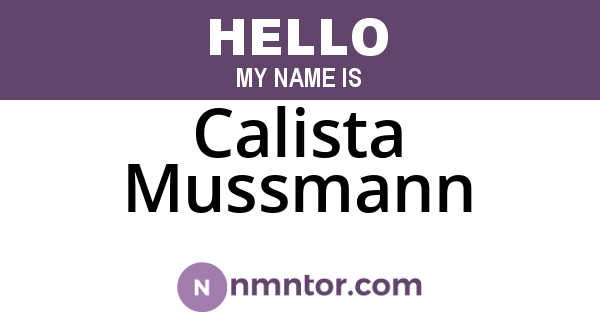 Calista Mussmann