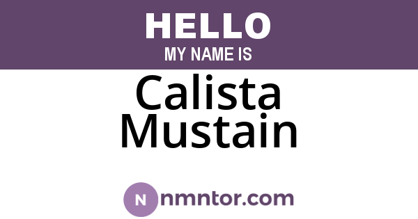 Calista Mustain