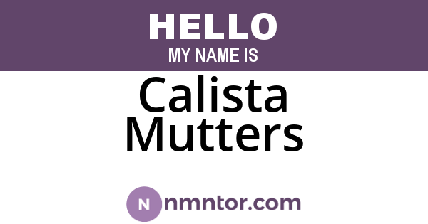 Calista Mutters