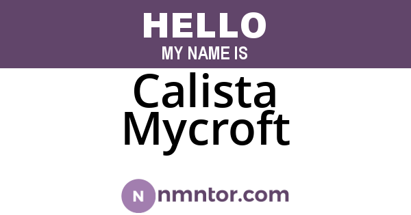 Calista Mycroft