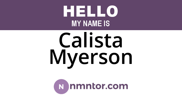 Calista Myerson