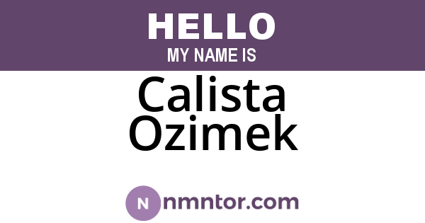 Calista Ozimek