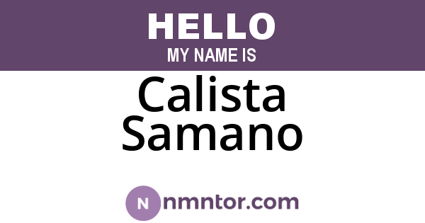 Calista Samano