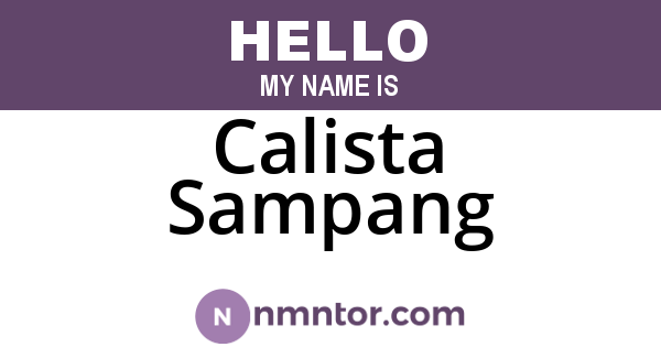 Calista Sampang