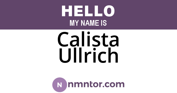 Calista Ullrich