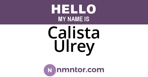 Calista Ulrey