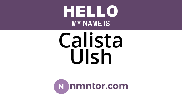 Calista Ulsh