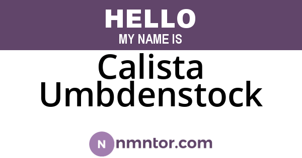Calista Umbdenstock