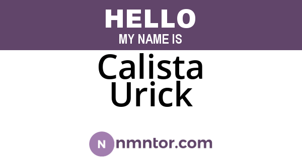 Calista Urick