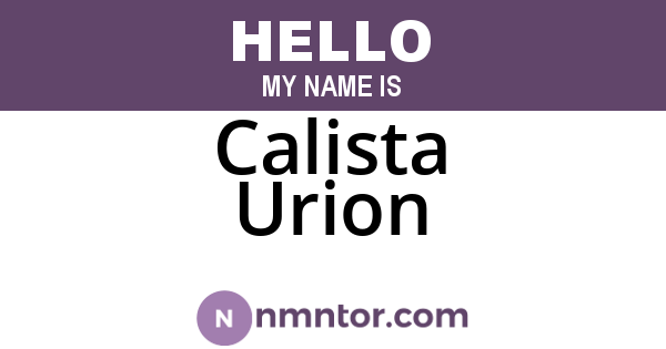 Calista Urion