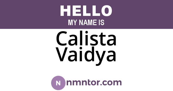 Calista Vaidya