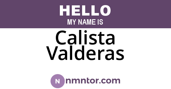 Calista Valderas