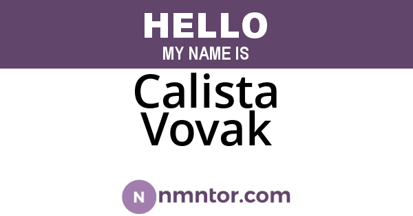 Calista Vovak
