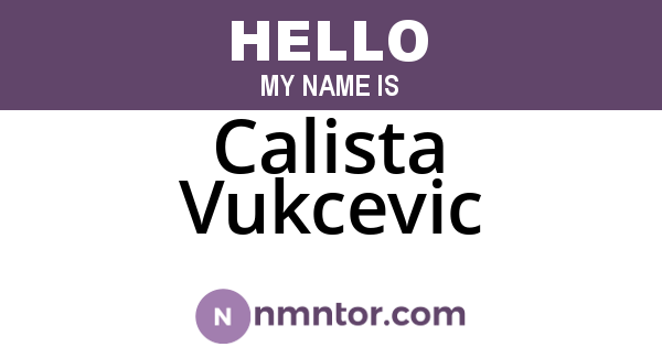 Calista Vukcevic