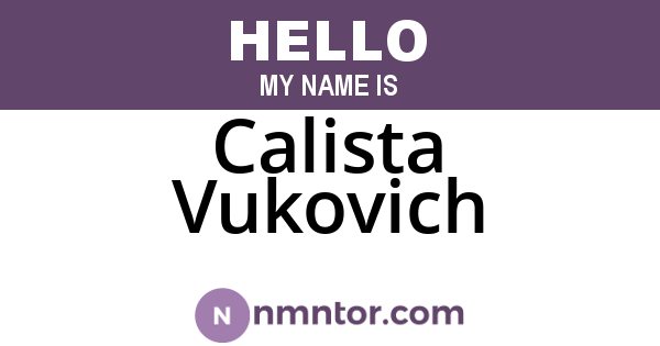 Calista Vukovich