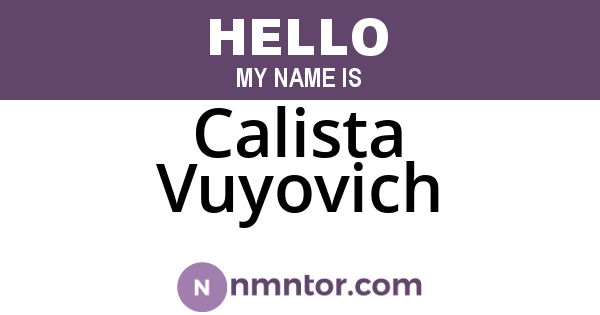Calista Vuyovich