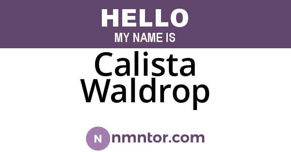 Calista Waldrop