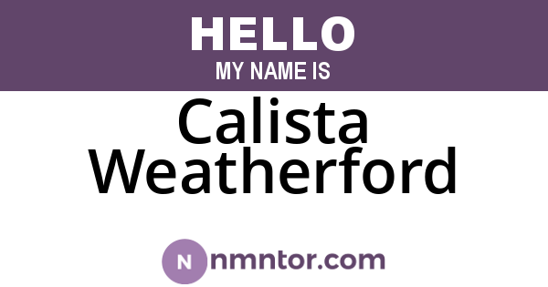 Calista Weatherford
