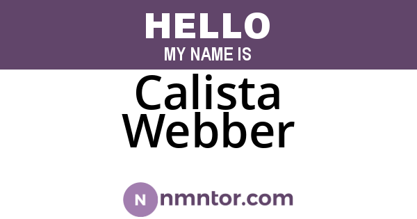 Calista Webber