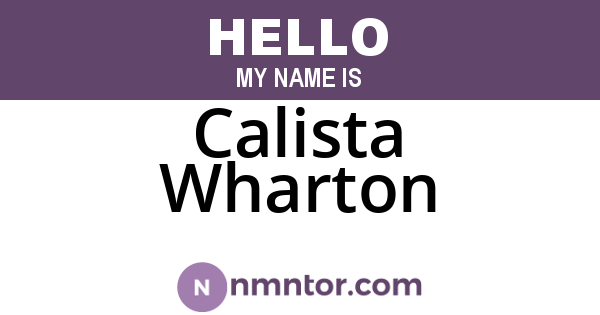 Calista Wharton