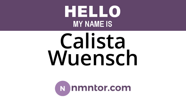 Calista Wuensch