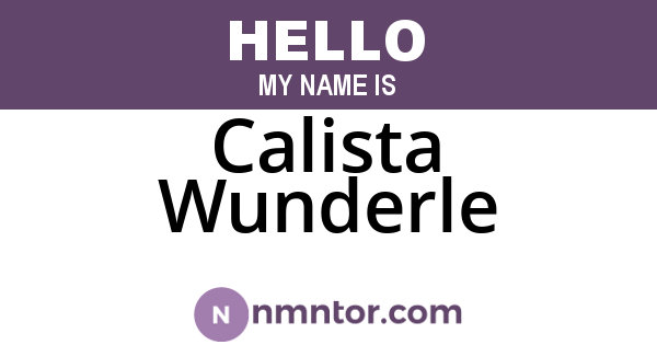 Calista Wunderle