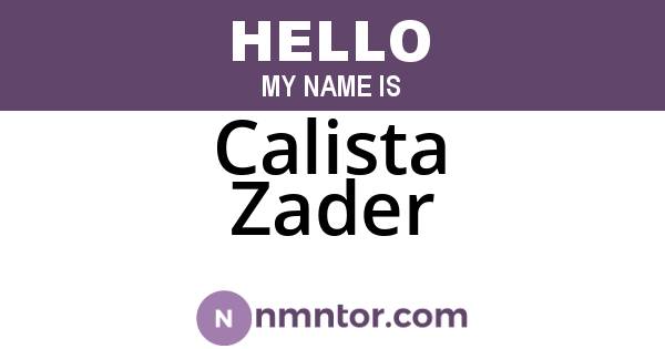Calista Zader