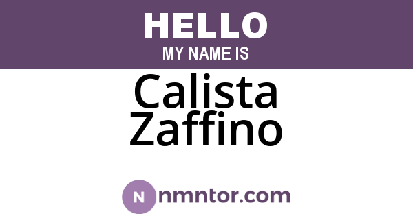 Calista Zaffino