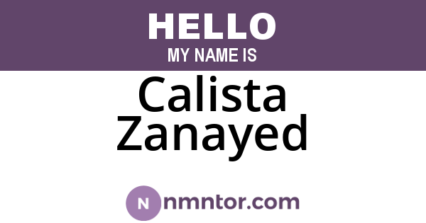 Calista Zanayed