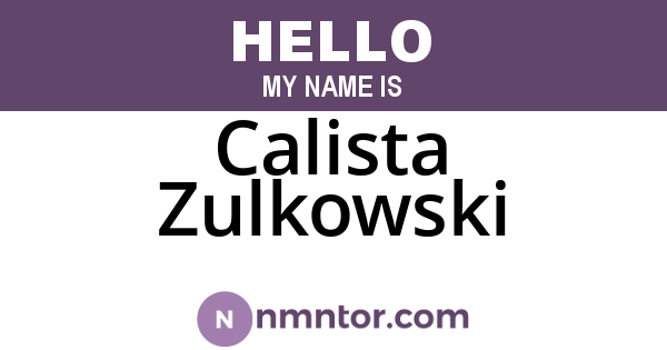 Calista Zulkowski