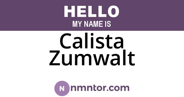 Calista Zumwalt