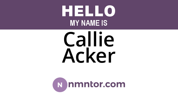 Callie Acker
