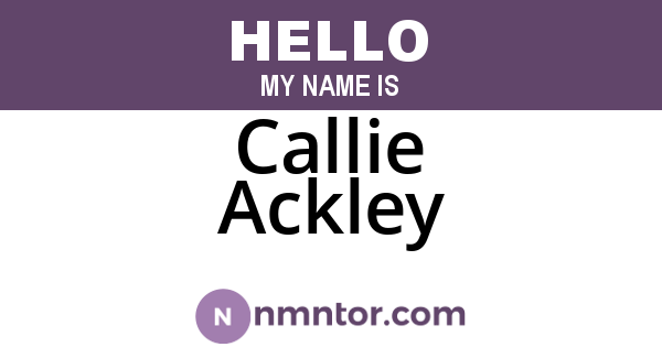 Callie Ackley