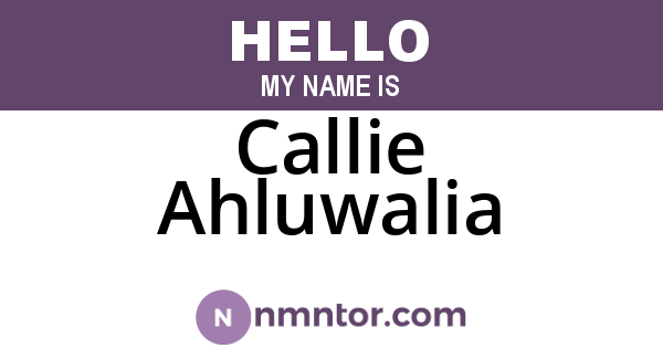 Callie Ahluwalia