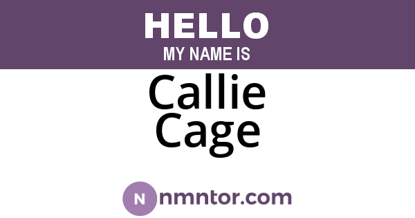 Callie Cage