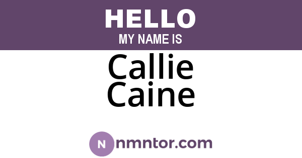 Callie Caine