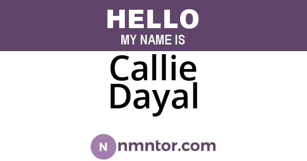 Callie Dayal
