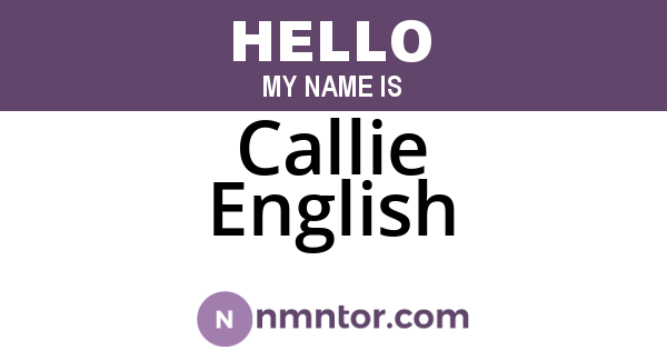 Callie English