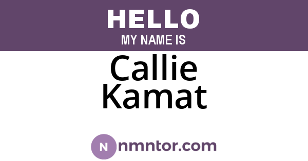 Callie Kamat