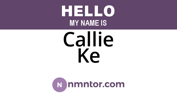Callie Ke