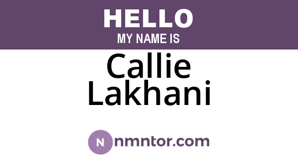 Callie Lakhani