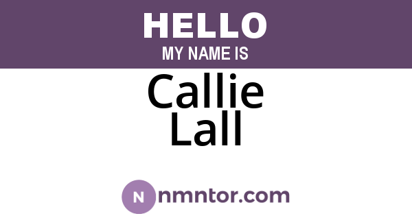 Callie Lall
