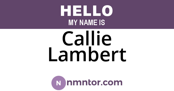 Callie Lambert