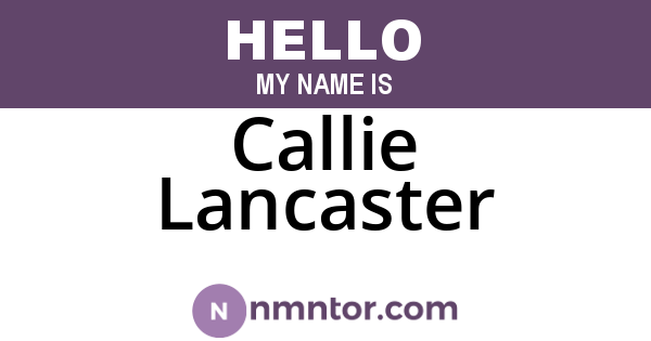 Callie Lancaster