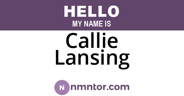 Callie Lansing